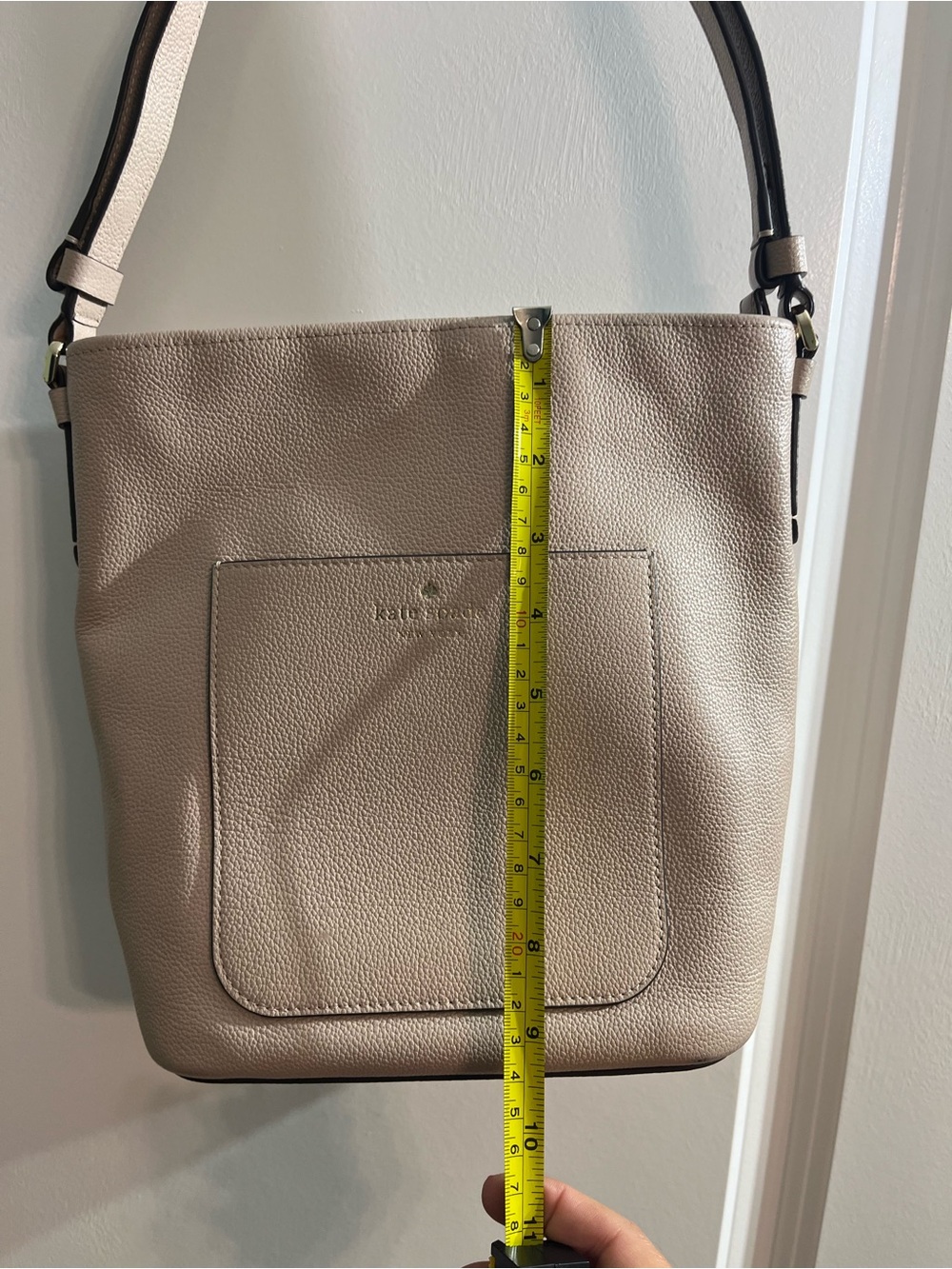 kate spade Pebbled Leather Shoulder Bag in Taupe - Picture 14 of 16